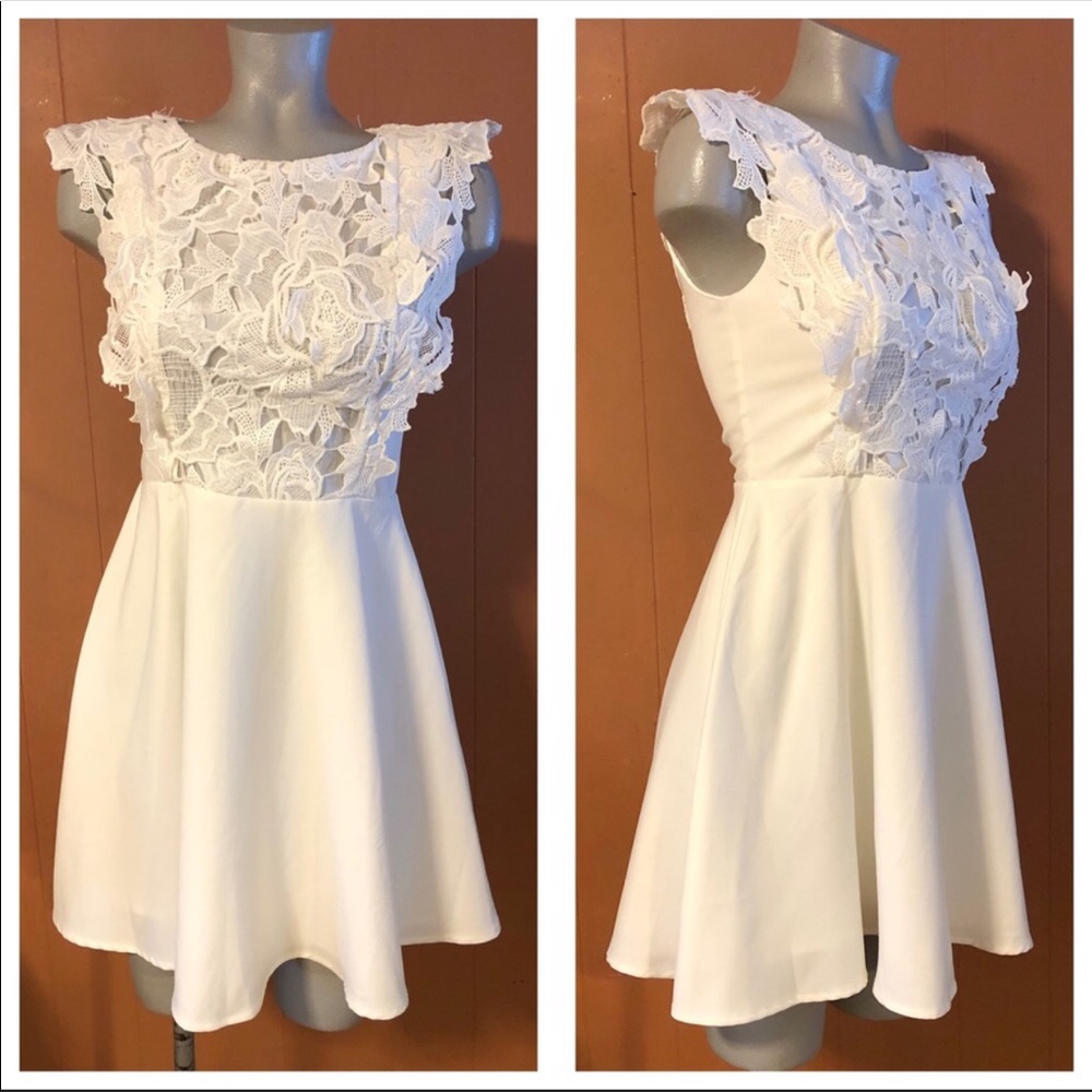 Impressions, white lace embroidered dress, small, great for a bridal shower